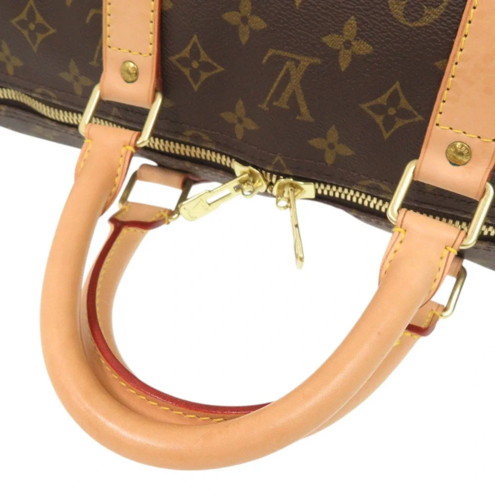 LOUIS VUITTON Authentic Brown Monogram Keepall 55 Boston Bag